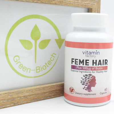 Feme Hair Capsule Plus Biotyna Witaminy Formuła wzrostu włosów Suplement diety